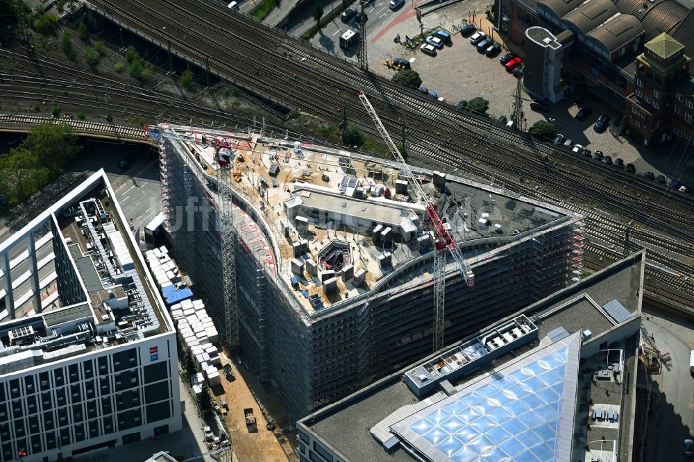 Luftbild Hamburg - Neubau eines Büro- und Geschäftshauses des Projekts Connexion Office am Klostertor in Hamburg, Deutschland