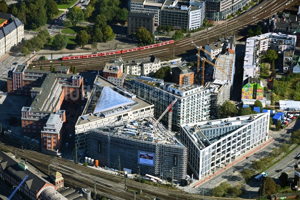 Luftbild Hamburg - Neubau eines Büro- und Geschäftshauses des Projekts Connexion Office am Klostertor in Hamburg, Deutschland
