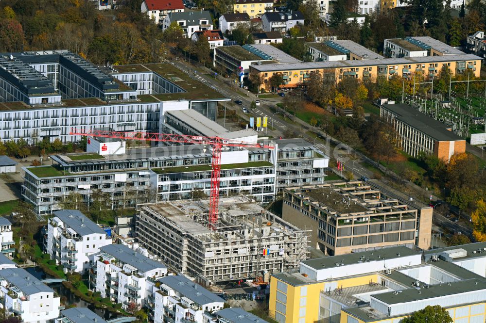 Luftaufnahme Regensburg - Neubau eines Büro- und Geschäftshauses in Regensburg im Bundesland Bayern, Deutschland