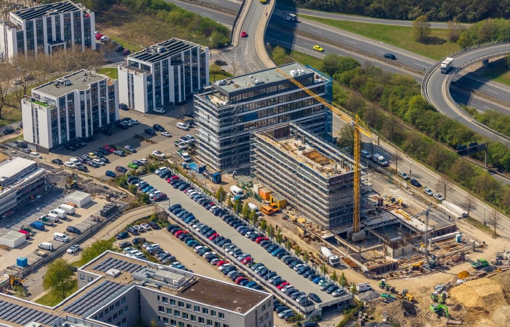 Luftbild Dortmund - Neubau eines Büro- und Geschäftshauses der Schürmann Immobiliengesellschaft GmbH & Co.KG in Dortmund im Bundesland Nordrhein-Westfalen, Deutschland