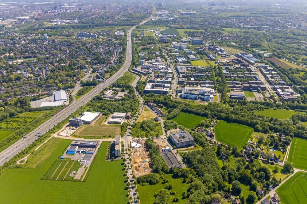 Luftbild Dortmund - Neubau eines Büro- und Geschäftshauses am Sebrathweg in Dortmund im Bundesland Nordrhein-Westfalen, Deutschland