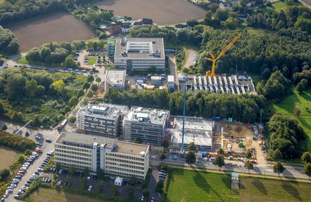 Luftaufnahme Dortmund - Neubau eines Büro- und Geschäftshauses am Sebrathweg in Dortmund im Bundesland Nordrhein-Westfalen, Deutschland