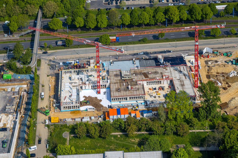 Luftbild Dortmund - Neubau eines Büro- und Geschäftshauses SKOFFICE in Dortmund im Bundesland Nordrhein-Westfalen, Deutschland