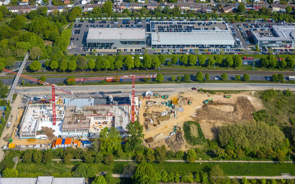 Luftaufnahme Dortmund - Neubau eines Büro- und Geschäftshauses SKOFFICE in Dortmund im Bundesland Nordrhein-Westfalen, Deutschland