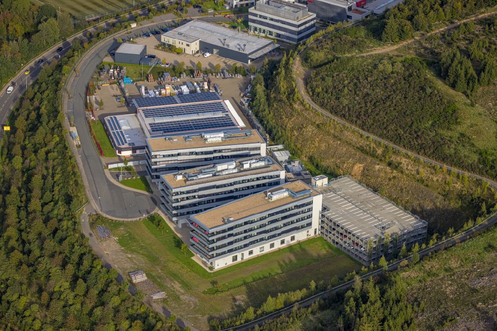 Luftaufnahme Siegen - Neubau eines Büro- und Geschäftshauses Summit in Siegen im Bundesland Nordrhein-Westfalen, Deutschland