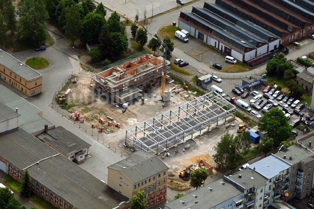 Luftbild Gera - Neubau eines Büro- und Geschäftshauses des Technischen Hilfswerk (THW) in Gera im Bundesland Thüringen, Deutschland