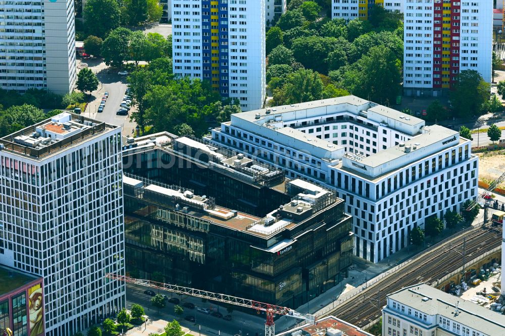 Luftbild Berlin - Neubau eines Büro- und Geschäftshauses VoltAir im Ortsteil Mitte in Berlin, Deutschland