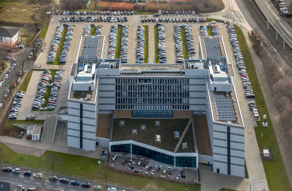 Essen aus der Vogelperspektive: Neubau eines Büro- und Geschäftshauses der Vonovia Zentrale in Bochum im Bundesland Nordrhein-Westfalen