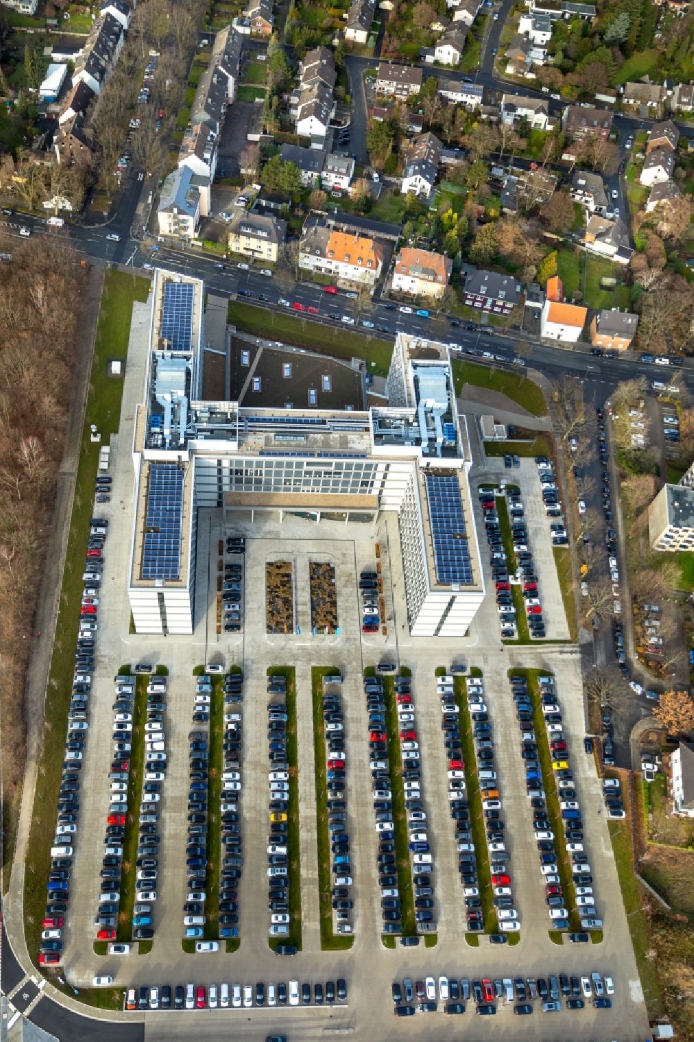 Essen aus der Vogelperspektive: Neubau eines Büro- und Geschäftshauses der Vonovia Zentrale in Bochum im Bundesland Nordrhein-Westfalen