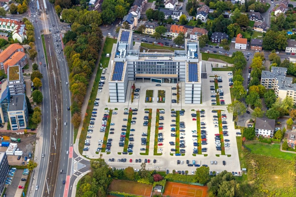 Luftaufnahme Bochum - Neubau eines Büro- und Geschäftshauses der Vonovia Zentrale in Bochum im Bundesland Nordrhein-Westfalen