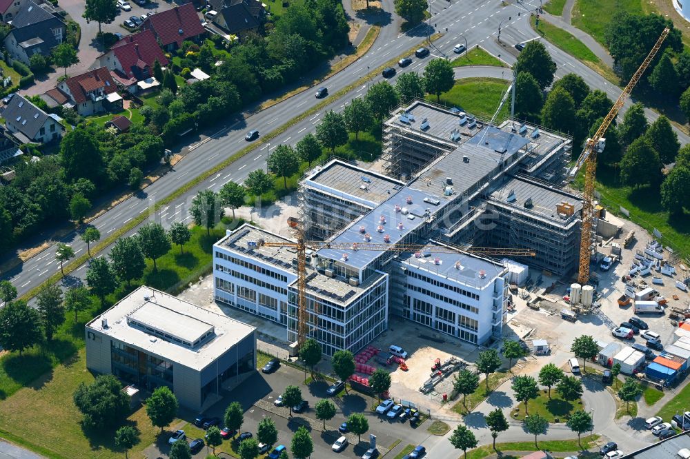 Luftbild Paderborn - Neubau eines Büro- und Geschäftshauses Westend-Carree in Paderborn im Bundesland Nordrhein-Westfalen, Deutschland