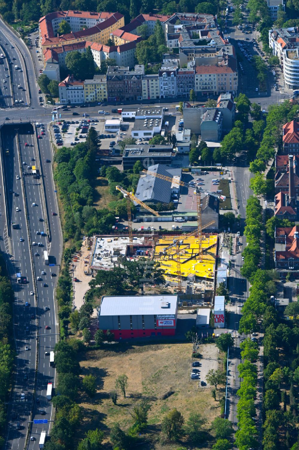Luftaufnahme Berlin - Neubau eines Büro- und Geschäftshauses Westend Office in Berlin, Deutschland
