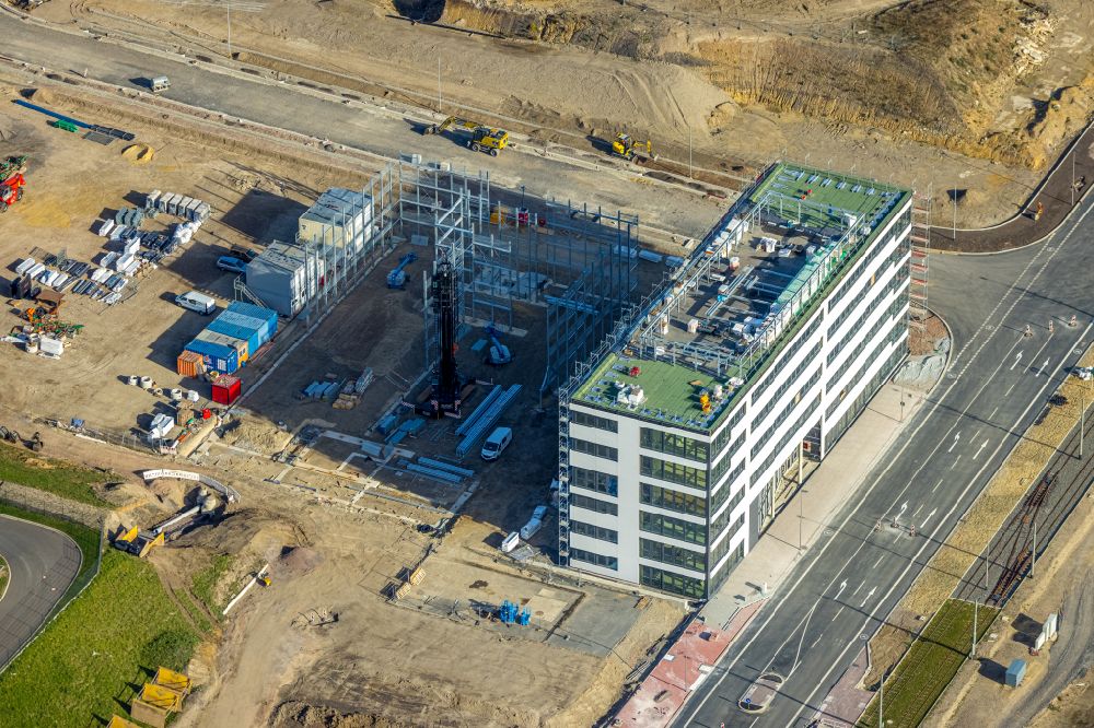 Luftbild Bochum - Neubau eines Büro- und Geschäftshauses der Zetcon Ingenieur GmbH in Bochum im Bundesland Nordrhein-Westfalen, Deutschland