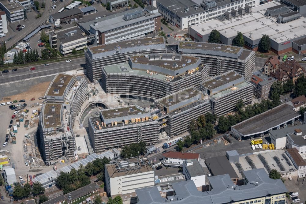 Luftbild Stuttgart - Neubau eines Bürogebäude- Ensembles der Firma Bosch in Stuttgart im Bundesland Baden-Württemberg, Deutschland