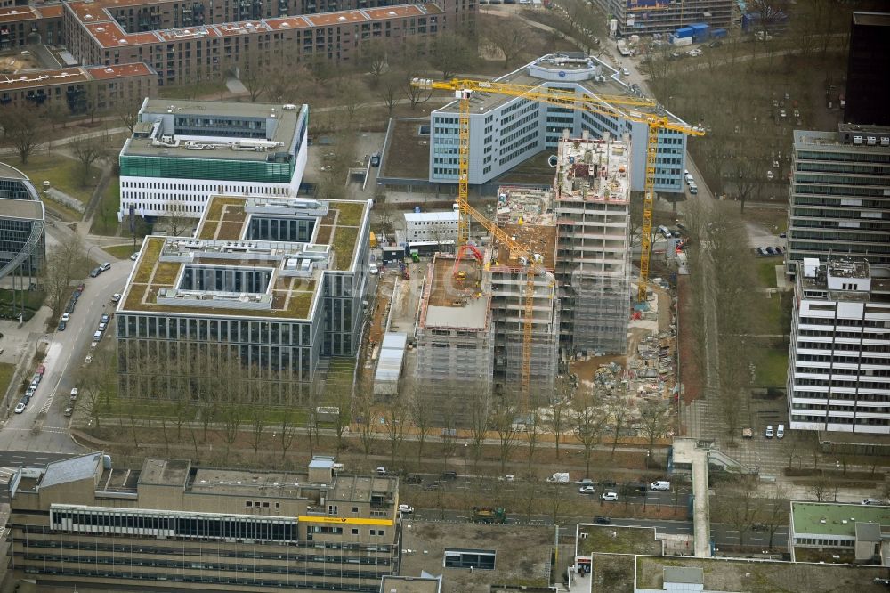 Luftbild Hamburg - Neubau eines Bürogebäudes in der City Nord im Stadtteil Winterhude in Hamburg, Deutschland