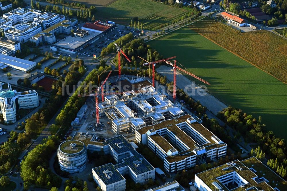 Luftbild Aschheim - Neubau eines Büro- und Geschäftshauses Campus One in Aschheim im Bundesland Bayern, Deutschland