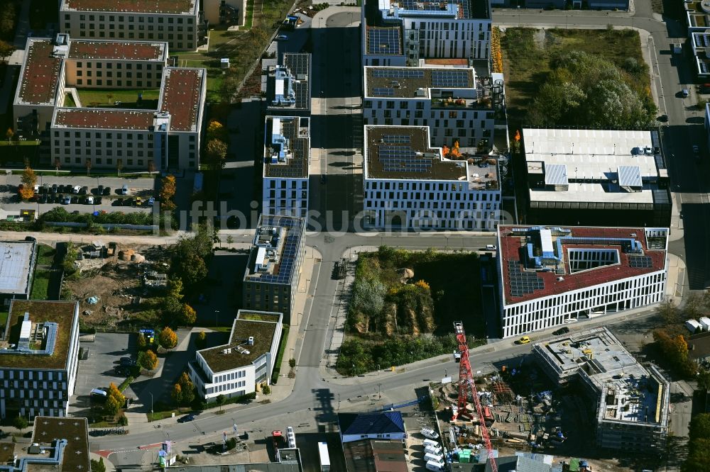 Mannheim aus der Vogelperspektive: Neubau eines Büro- und Geschäftshauses am Konrad-Zuse-Ring Ecke Harrlachweg in Mannheim im Bundesland Baden-Württemberg, Deutschland