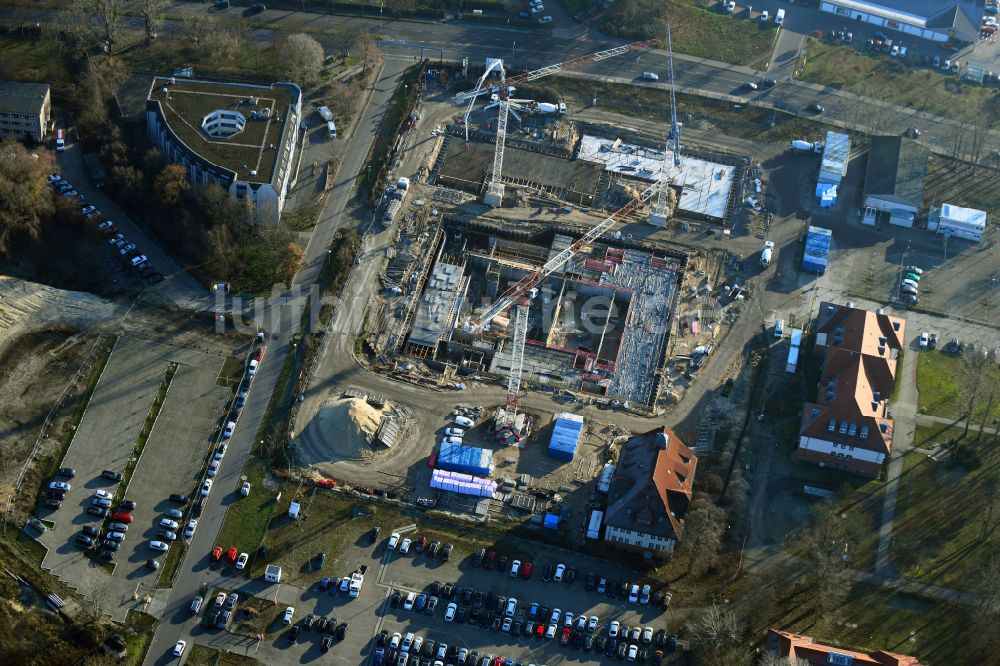 Potsdam aus der Vogelperspektive: Neubau des Bundespolizeipräsidium am Horstweg in Potsdam im Bundesland Brandenburg, Deutschland