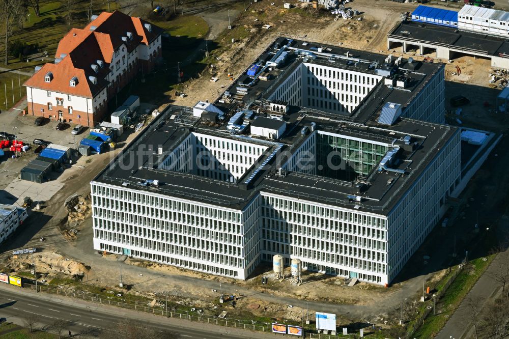 Potsdam aus der Vogelperspektive: Neubau des Bundespolizeipräsidium am Horstweg in Potsdam im Bundesland Brandenburg, Deutschland