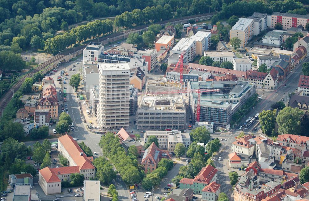 Jena von oben - Neubau des Campus Inselplatz in Jena im Bundesland Thüringen, Deutschland