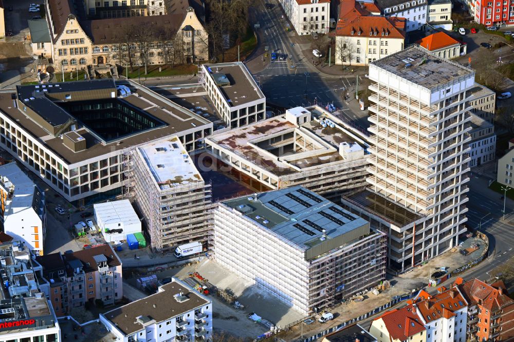 Jena aus der Vogelperspektive: Neubau des Campus Inselplatz in Jena im Bundesland Thüringen, Deutschland
