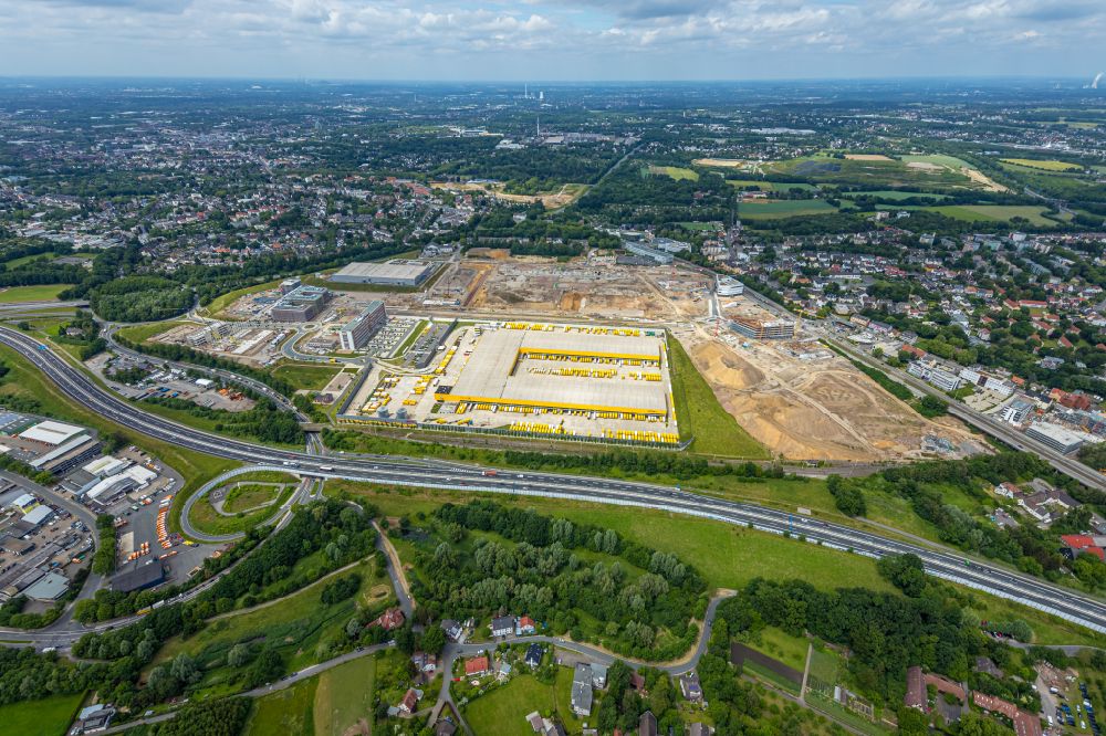 Luftbild Bochum - Neubau DHL Logistikzentrum auf dem Gelände des Entwicklungsgebiet MARK 51°7 in Bochum im Bundesland Nordrhein-Westfalen, Deutschland