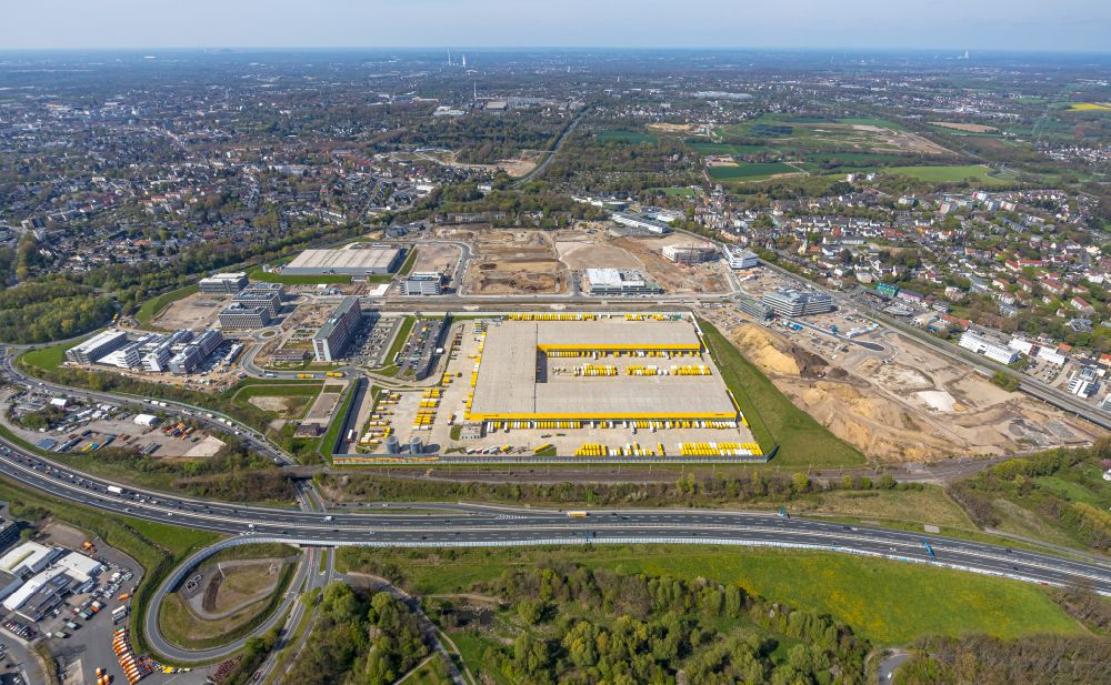 Bochum aus der Vogelperspektive: Neubau DHL Logistikzentrum auf dem Gelände des Entwicklungsgebiet MARK 517 in Bochum im Bundesland Nordrhein-Westfalen, Deutschland