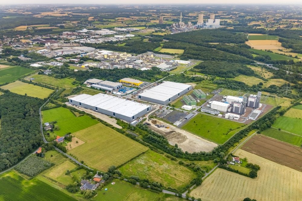 Luftaufnahme Hamm - Neubau Distribution Park im Ortsteil Uentrop in Hamm im Bundesland Nordrhein-Westfalen, Deutschland