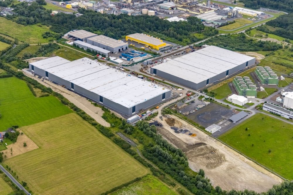 Hamm von oben - Neubau Distribution Park im Ortsteil Uentrop in Hamm im Bundesland Nordrhein-Westfalen, Deutschland