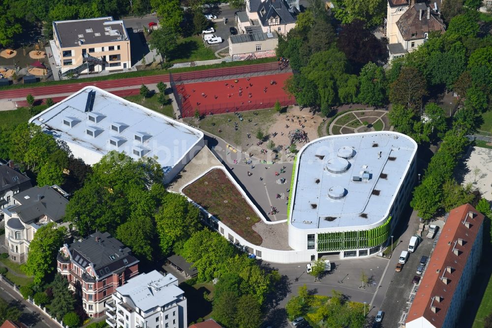 Leipzig von oben - Neubau der Erich-Kästner-Schule in Leipzig im Bundesland Sachsen