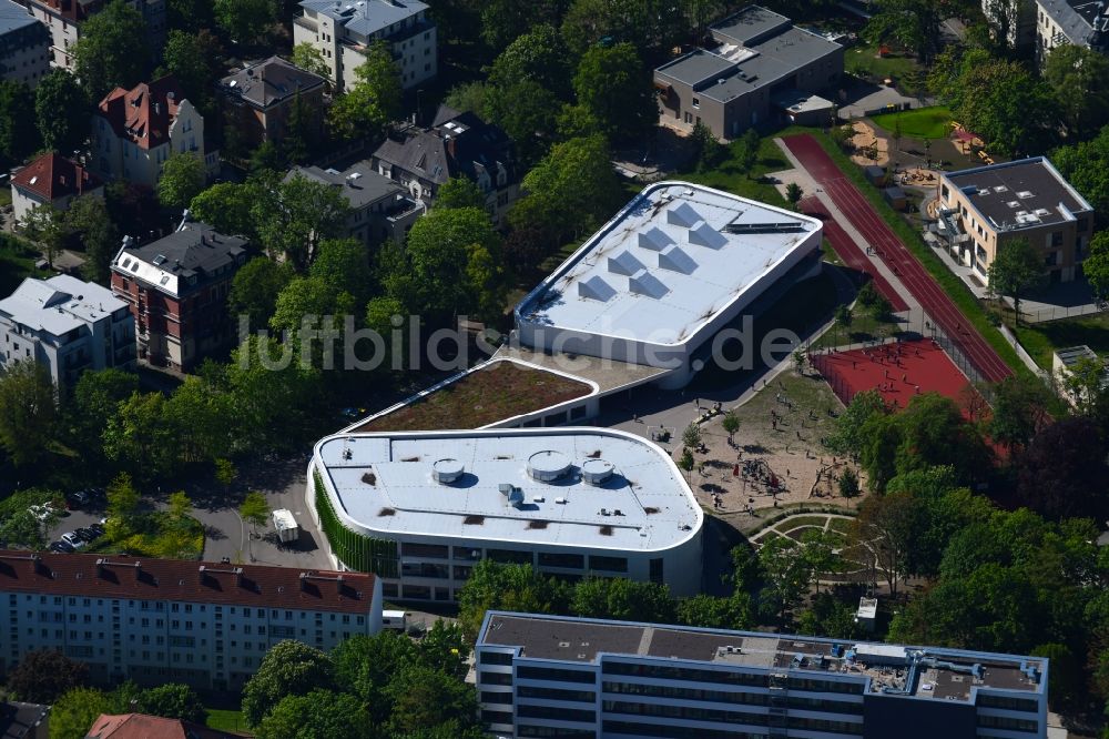 Leipzig aus der Vogelperspektive: Neubau der Erich-Kästner-Schule in Leipzig im Bundesland Sachsen