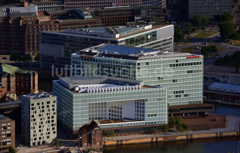 Luftaufnahme Hamburg - Neubau Ericus-Contor und Spiegel- Hauptsitz in der Hamburger Hafencity in Hamburg