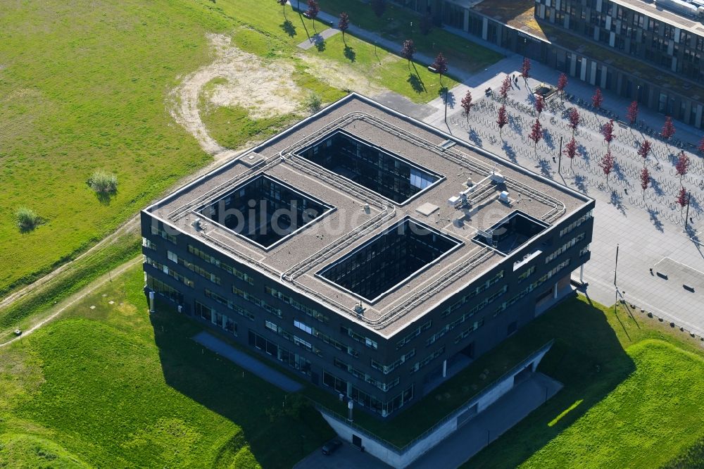 Luftbild Bielefeld - Neubau der Fachhochschule und des Foerschungsbaus Interaktive Systeme auf dem Campus Nord der Universität Bielefeld in Bielefeld im Bundesland Nordrhein-Westfalen