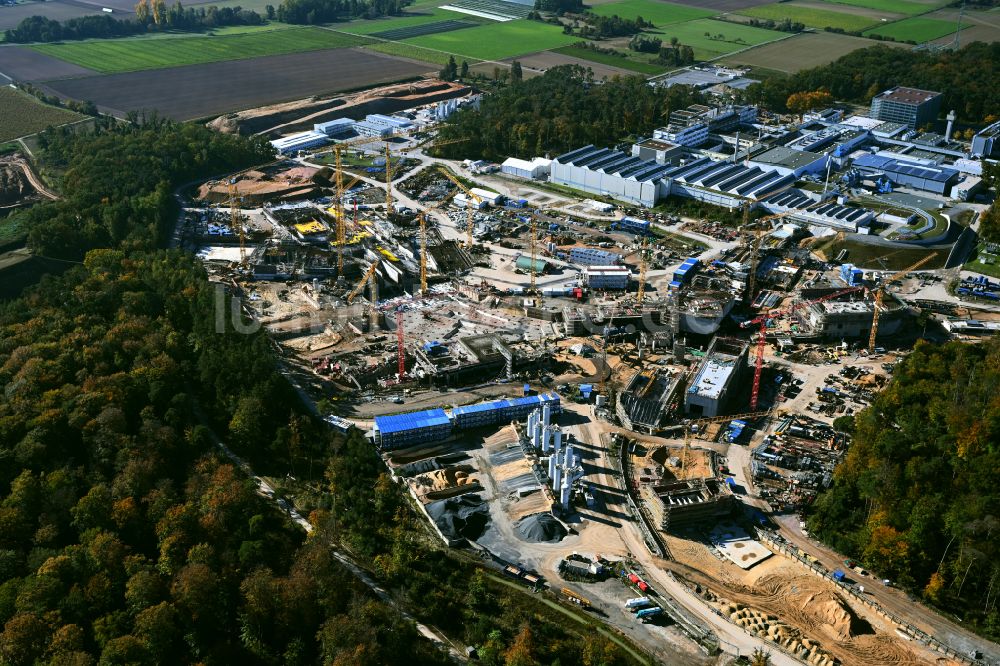 Luftbild Darmstadt - Neubau eines Forschungsgebäudes Beschleunigerzentrum FAIR in Darmstadt im Bundesland Hessen, Deutschland