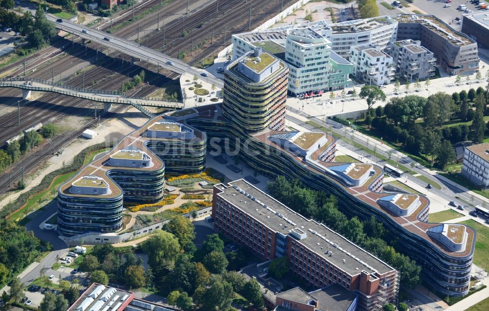 Luftbild Hamburg - Neubau - Gebäude - Komplex der Behörde für Stadtentwicklung und Umwelt in Hamburg - Wilhelmsburg
