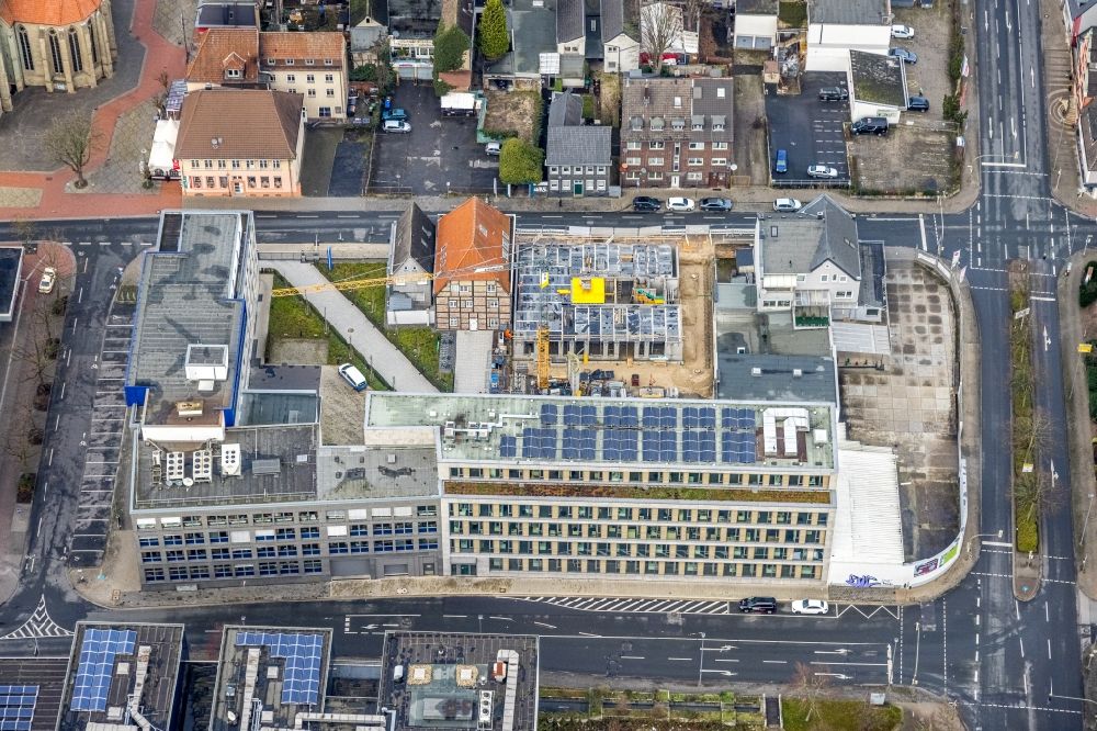 Luftbild Hamm - Neubau des Gebäudekomplex Medienhauses im Ortsteil Heessen in Hamm im Bundesland Nordrhein-Westfalen, Deutschland