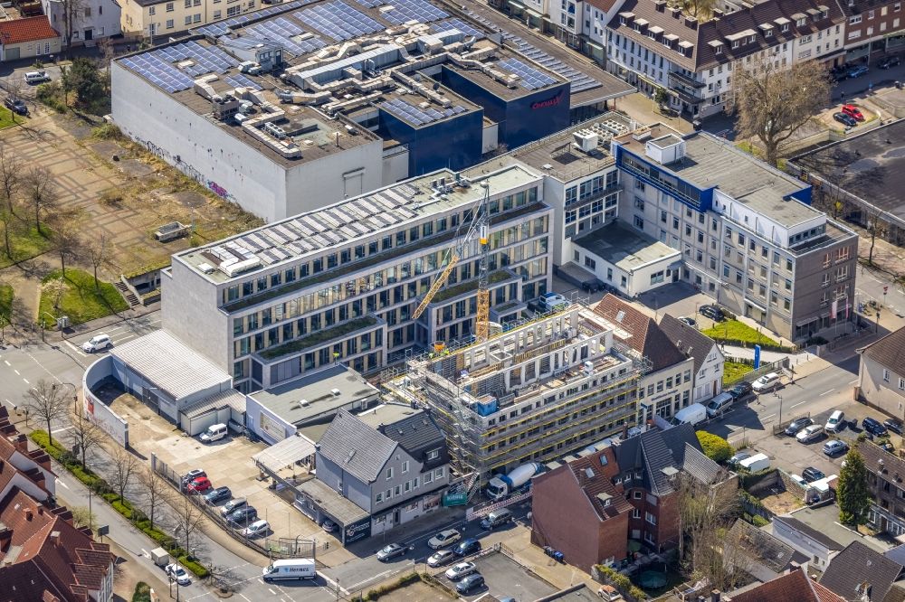 Luftbild Hamm - Neubau des Gebäudekomplex Medienhauses im Ortsteil Heessen in Hamm im Bundesland Nordrhein-Westfalen, Deutschland
