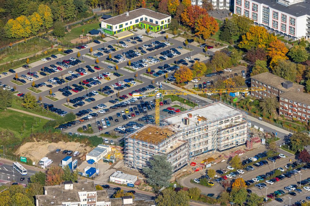 Luftaufnahme Moers - Neubau des Gebäudekomplex der Pflegefachschule der Bethanien Akademie und Gesundheitszentrum in Moers im Bundesland Nordrhein-Westfalen, Deutschland