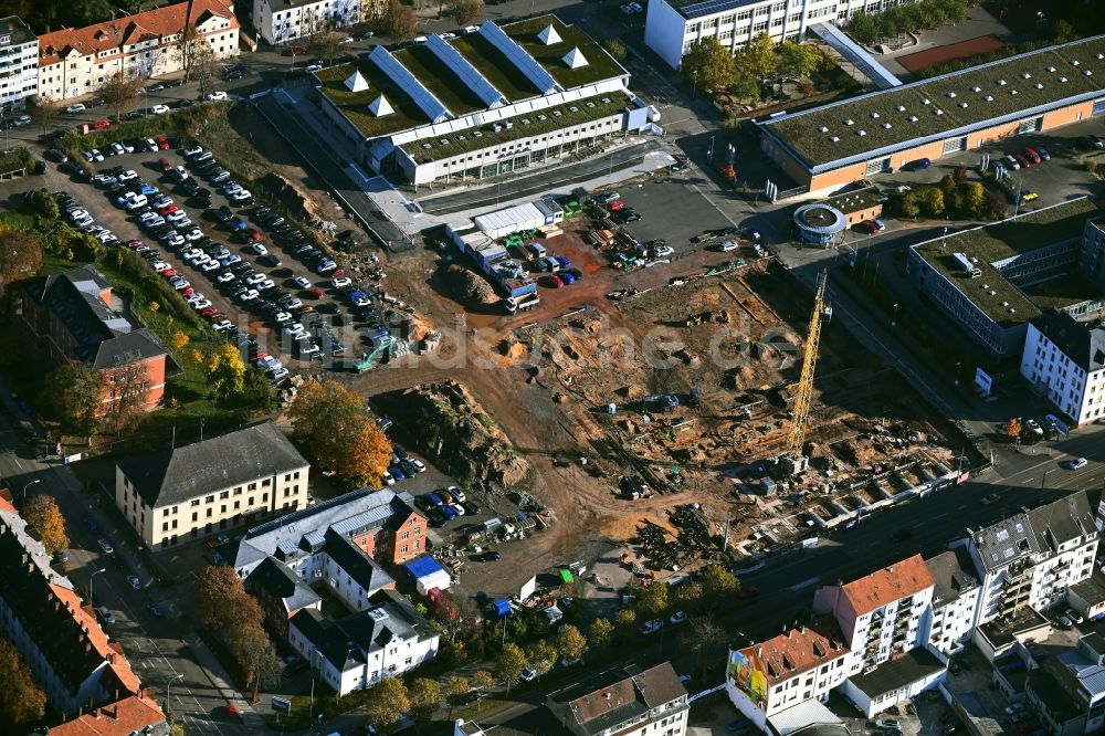 Luftbild Saarbrücken - Neubau eines Gebäudekomplex der Polizei Polizeiinspektion PI in Saarbrücken im Bundesland Saarland, Deutschland