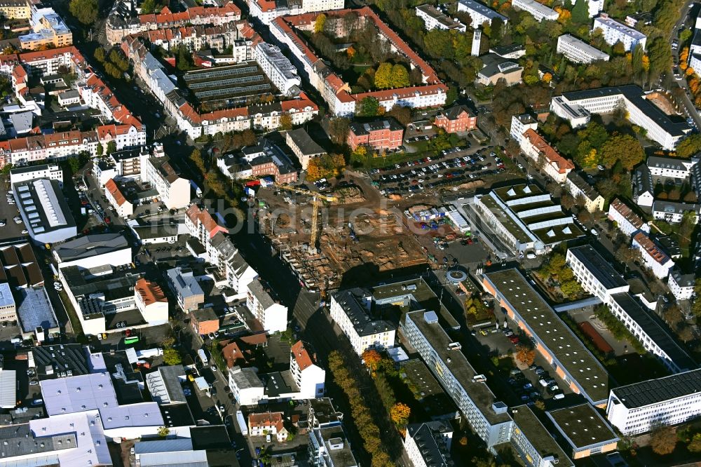 Luftaufnahme Saarbrücken - Neubau eines Gebäudekomplex der Polizei Polizeiinspektion PI in Saarbrücken im Bundesland Saarland, Deutschland