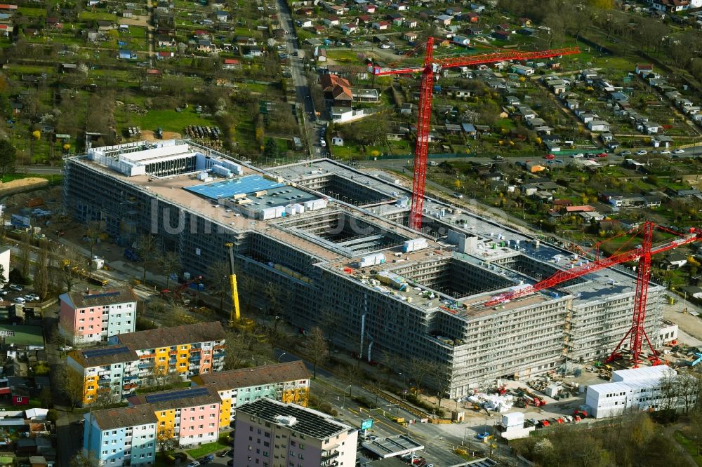 Offenbach am Main von oben - Neubau eines Gebäudekomplex der Polizei Polizeipräsidium Südosthessen in Offenbach am Main im Bundesland Hessen, Deutschland
