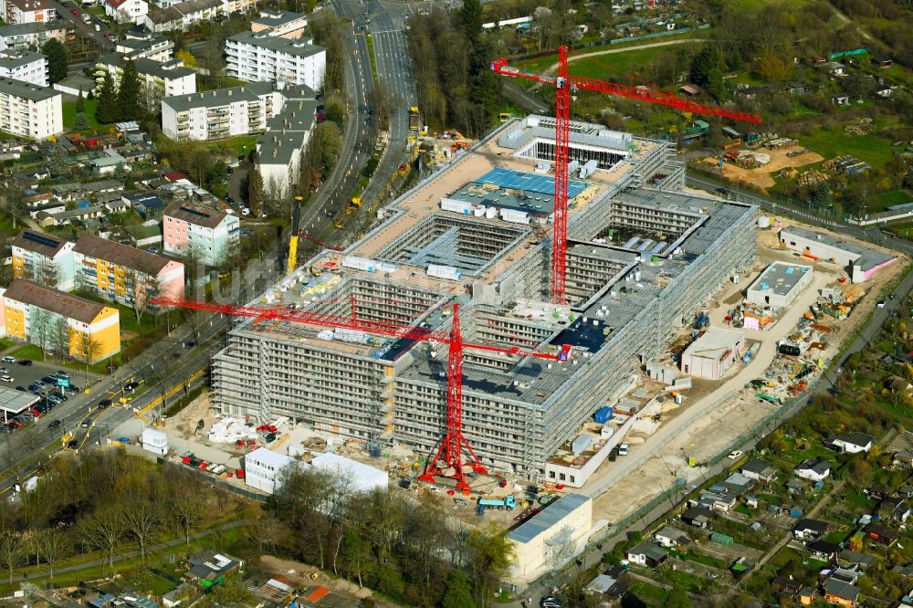 Luftbild Offenbach am Main - Neubau eines Gebäudekomplex der Polizei Polizeipräsidium Südosthessen in Offenbach am Main im Bundesland Hessen, Deutschland