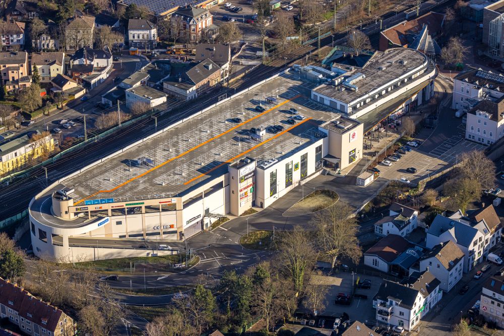 Unna von oben - Neubau des Gebäudekomplexes des Einkaufszentrum im Ortsteil Alte Heide in Unna im Bundesland Nordrhein-Westfalen, Deutschland