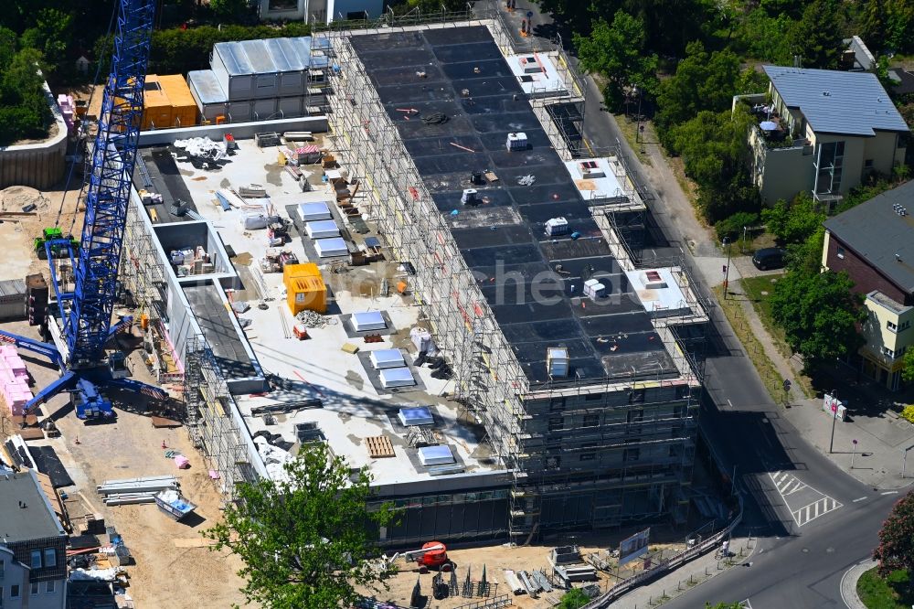 Berlin aus der Vogelperspektive: Neubau des Gebäudekomplexes des LIDL- Einkaufszentrum im Ortsteil Mahlsdorf in Berlin, Deutschland