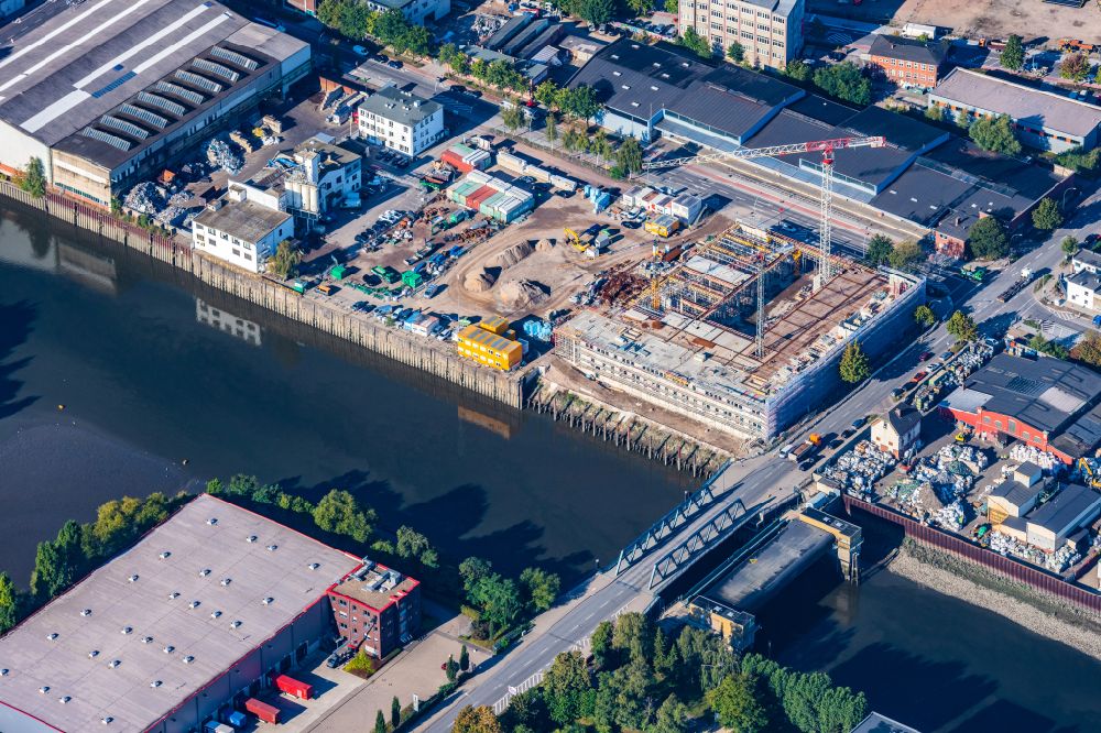 Luftbild Hamburg - Neubau im Gewerbegebiet Veddel in Hamburg, Deutschland
