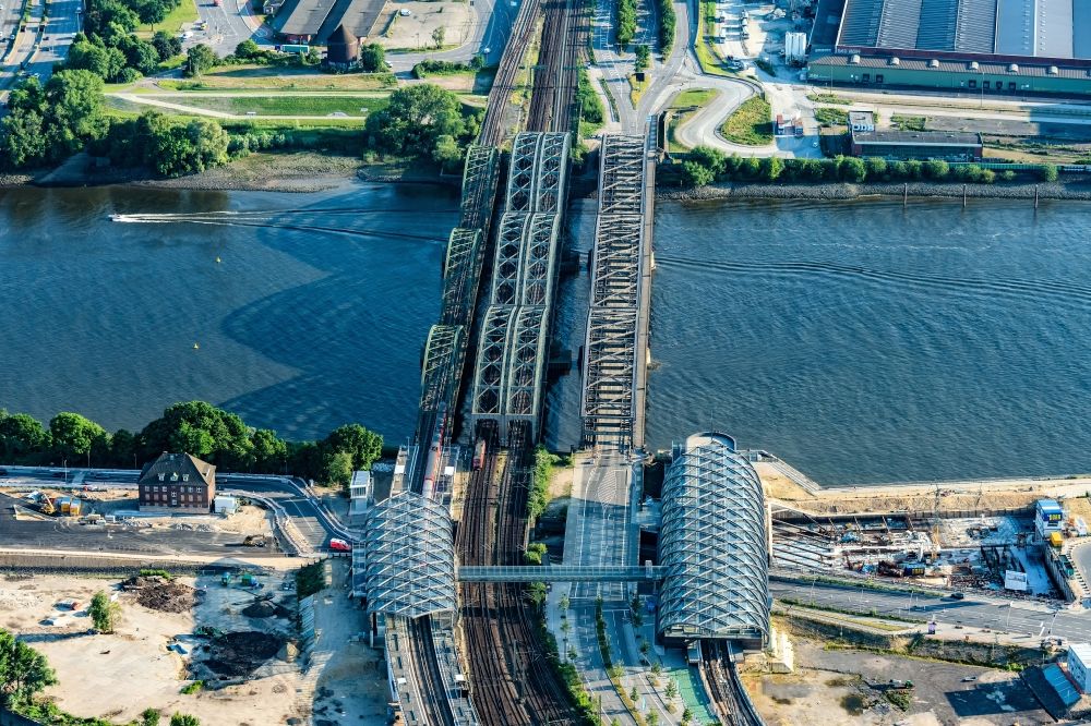 Luftaufnahme Hamburg - Neubau der Haltestelle Elbbrücken der U-Bahn in Hamburg, Deutschland