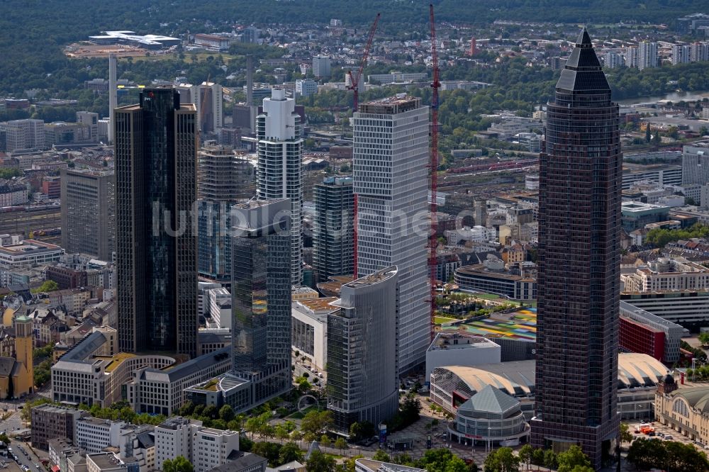 Luftbild Frankfurt am Main - Neubau des Hochhaus- Gebäudekomplexes ONE im Ortsteil Gallus in Frankfurt am Main im Bundesland Hessen, Deutschland