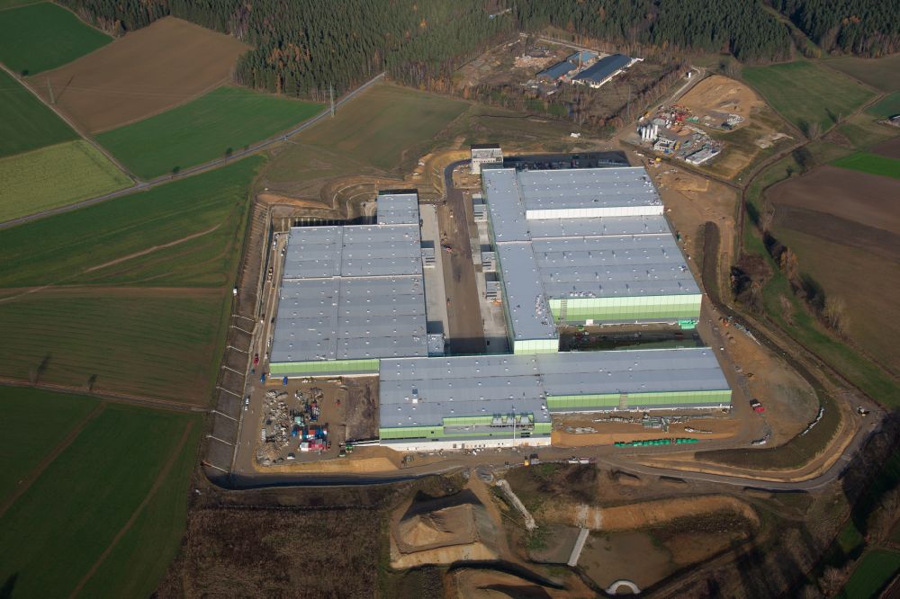 Luftbild Marktredwitz - Neubau eines Hochregal- Lager-Gebäudekomplex und Logistikzentrum EDEKA in Marktredwitz im Bundesland Bayern, Deutschland