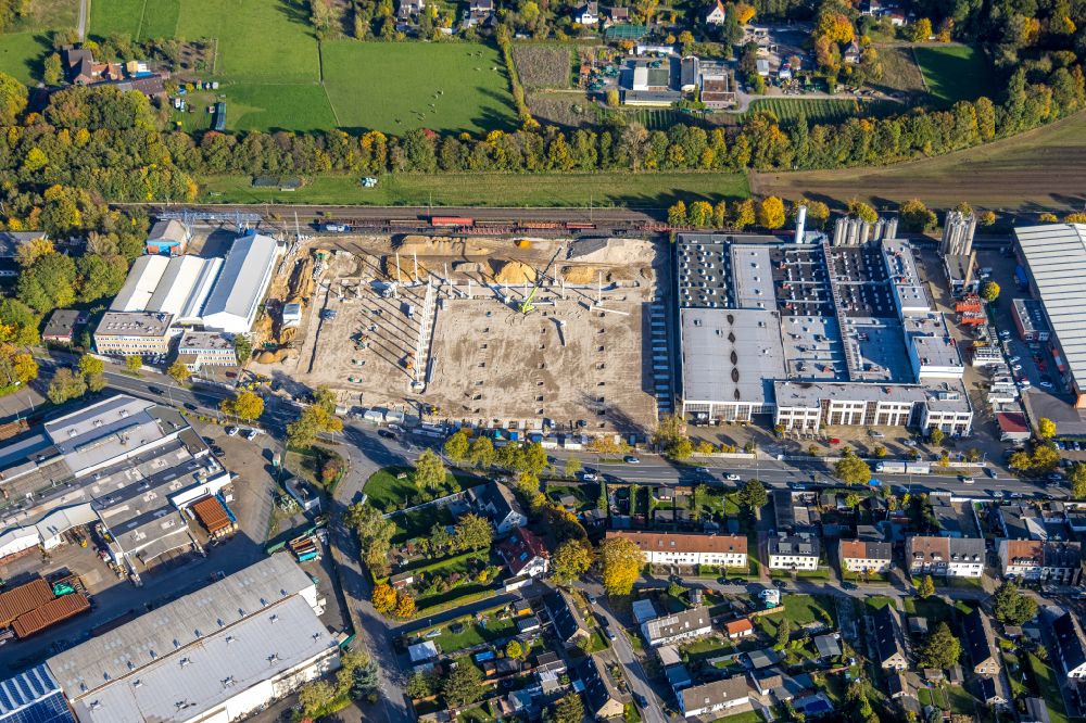Luftbild Gladbeck - Neubau eines Hochregal- Lager-Gebäudekomplex und Logistikzentrum auf dem Gelände in Gladbeck im Bundesland Nordrhein-Westfalen, Deutschland