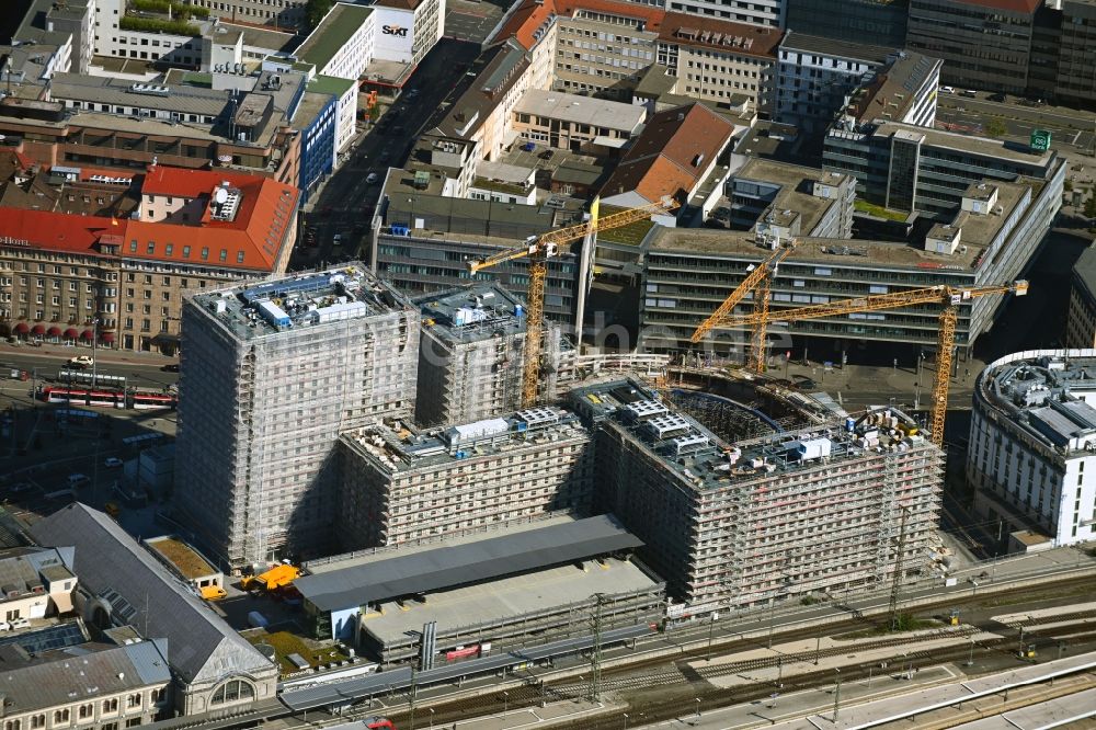 Luftbild Nürnberg - Neubau der Hotelanlage Tafelhof Palais in Nürnberg im Bundesland Bayern, Deutschland